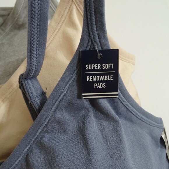 Nautica 3 Pack Seamless Padded Bra Bralette 2X 38DD 40C 40D Blue Tan Gray NEW - Picture 4 of 11